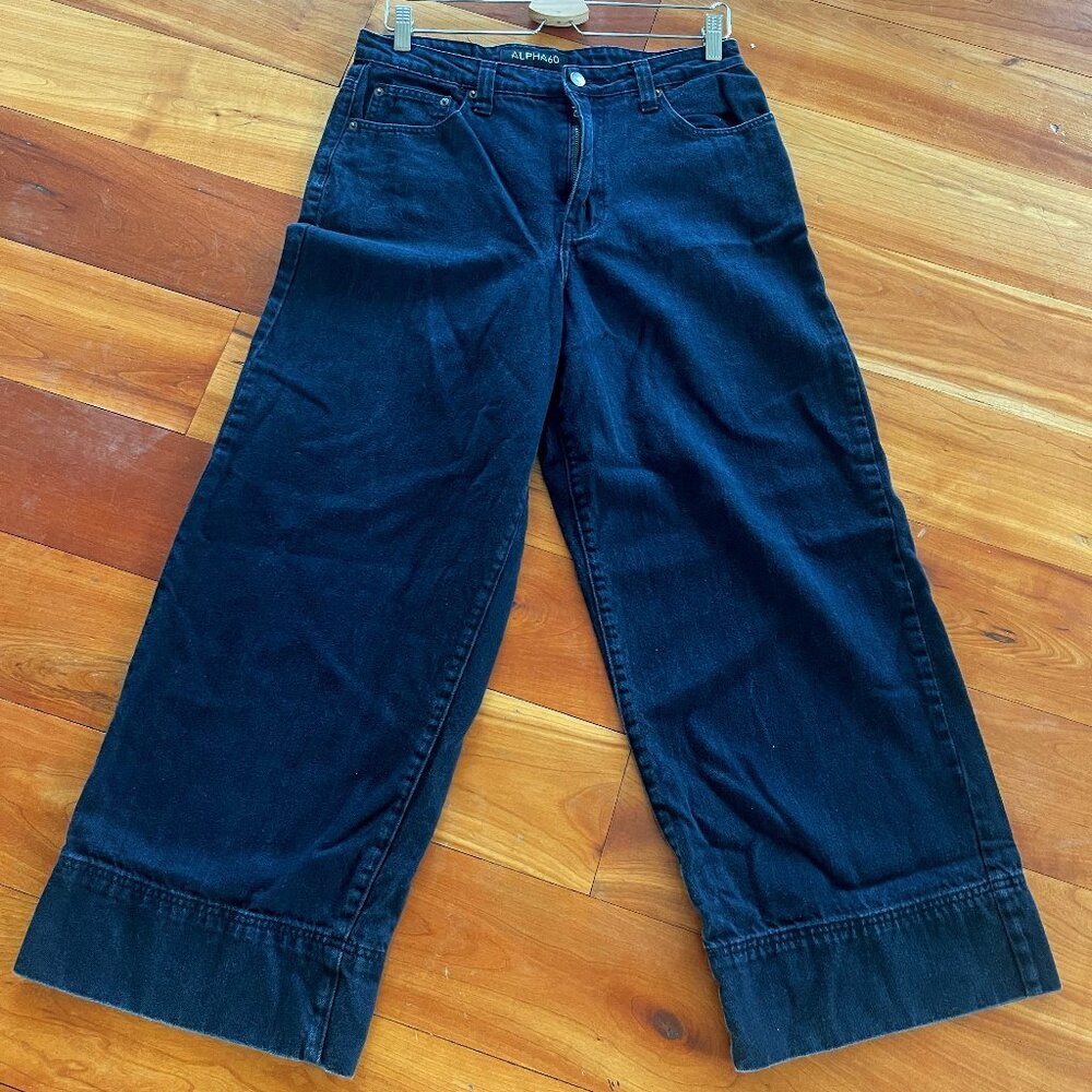 Alpha60 Wide Leg Black Jeans